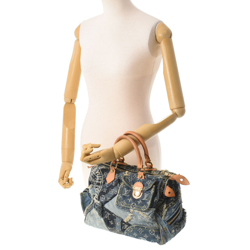 Pleaty handbag Louis Vuitton Grey in Denim - Jeans - 40787989